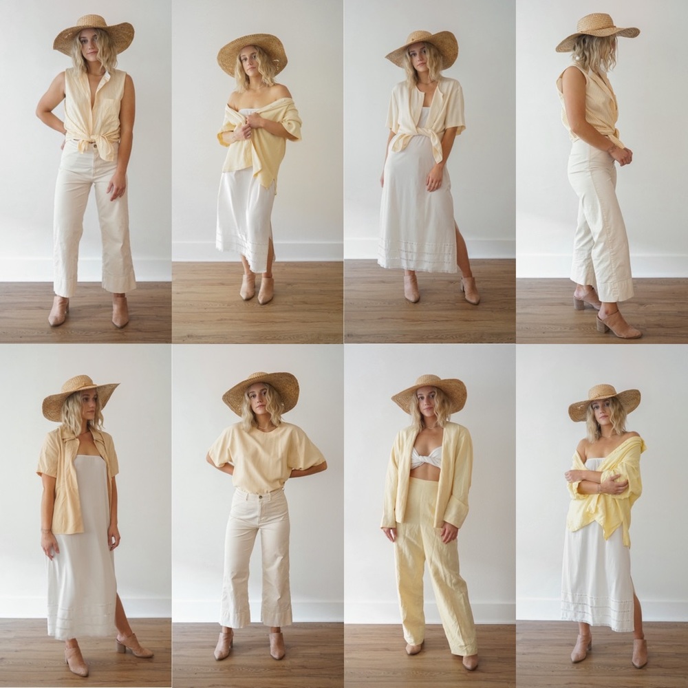 vintage pale yellow clothing